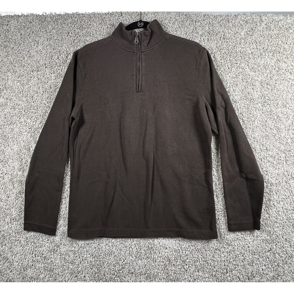 Apt 9  Chocolate Brown 1/4 Zip LS Sweater Men’s SIZE M